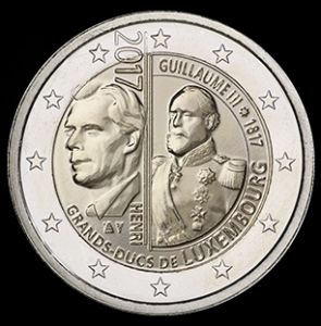 2017 Luksemburg - Guillaume III 2 euro